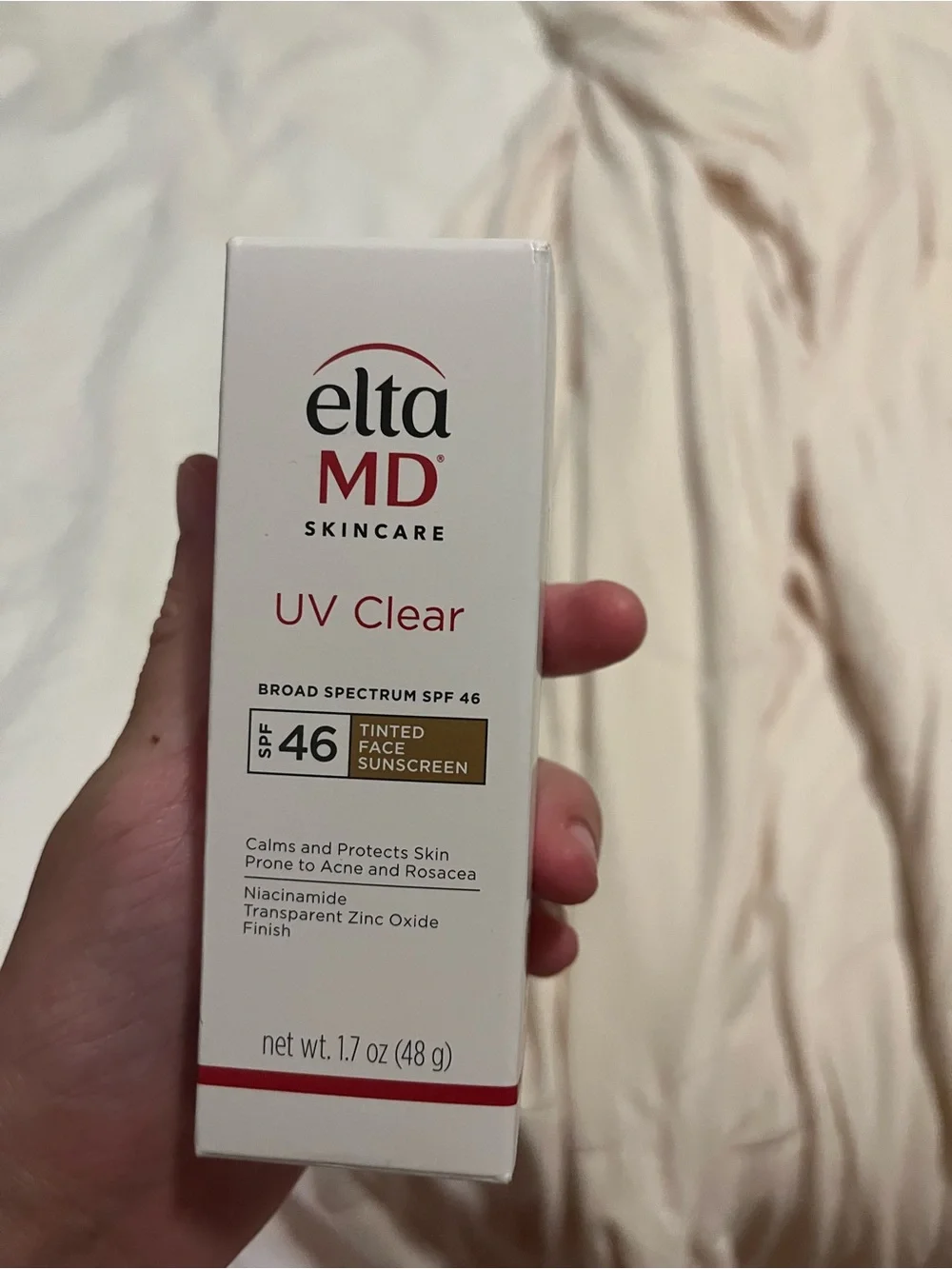 NEVER USED!!! EltaMD UV Clear SPF 46 Tinted Sunscreen – White & Gold Accents